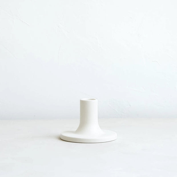 White Ceramic Taper Candle Holder