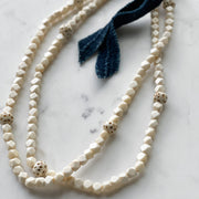 Necklace | Carved Bone & Antique Indigo