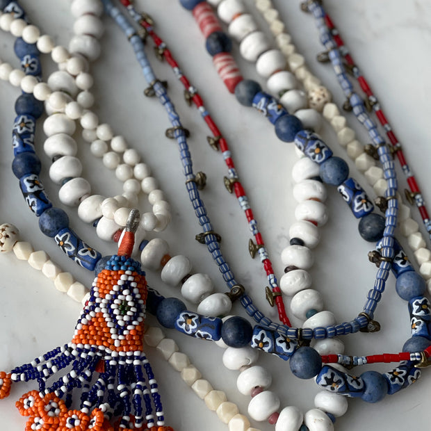 Necklace | African Beads & Brass Currency