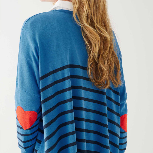 Heart On My Sleeve Sweater in Hamptons Blue