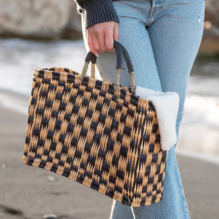 Carry-All Market Bag | Navy Check