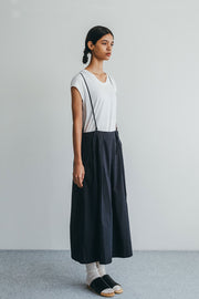 Cotton Suspender Skirt | Navy