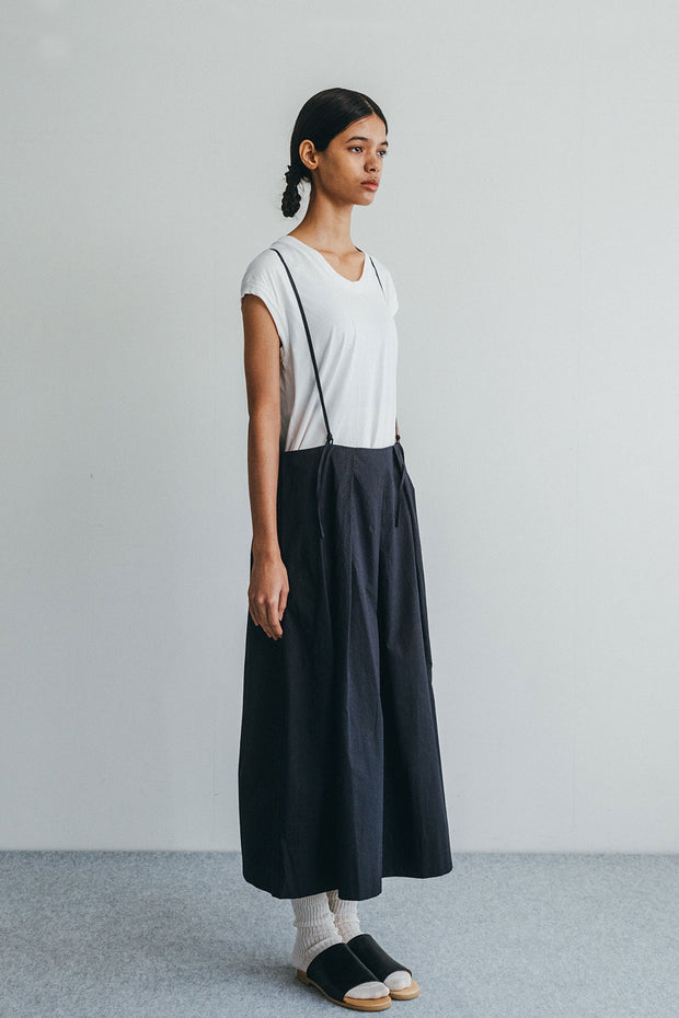 Cotton Suspender Skirt | Navy