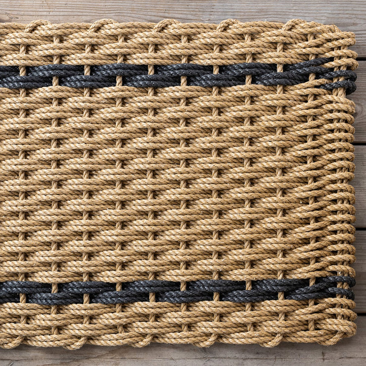 Natural With Charcoal Stripe Doormat