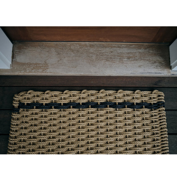 Natural With Charcoal Stripe Doormat