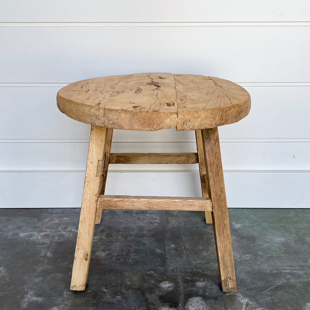 Rustic Asian Elm Side Table