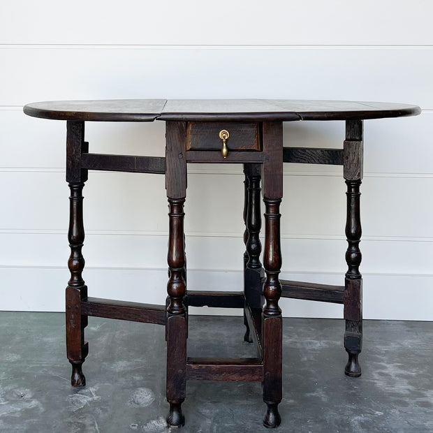 Vintage Italian Gateleg Table With Drawer