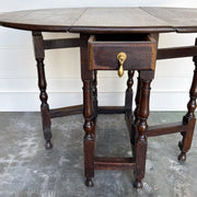Vintage Italian Gateleg Table With Drawer