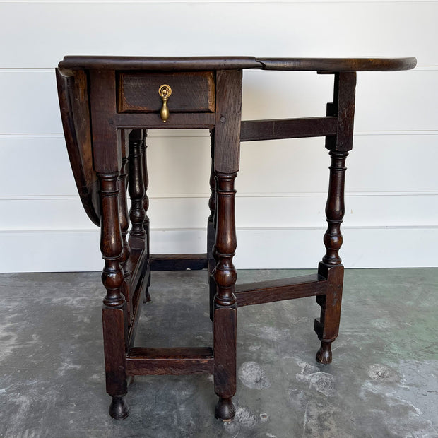 Vintage Italian Gateleg Table With Drawer