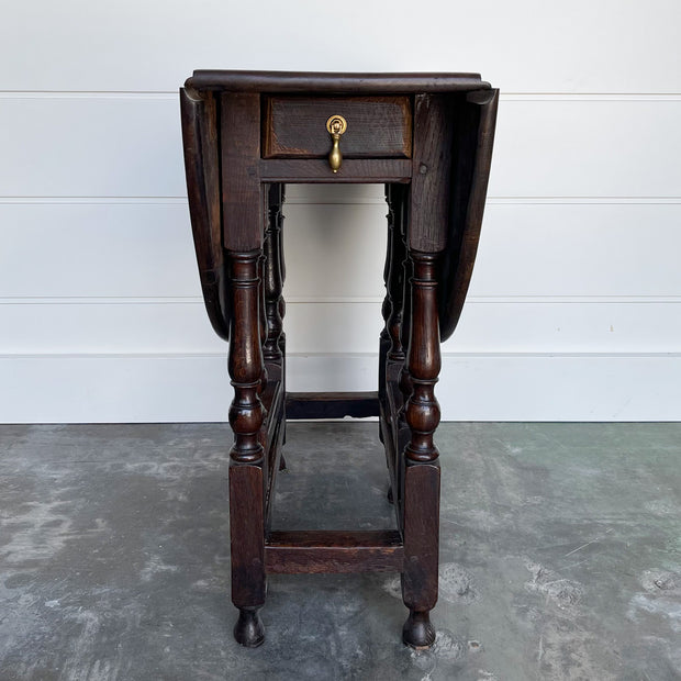 Vintage Italian Gateleg Table With Drawer