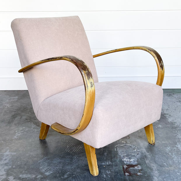 PINK-TAUPE 1940'S LOUNGE CHAIR