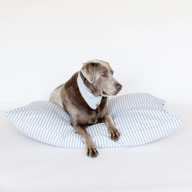 Upcycled Denim Stripe Dog Bed