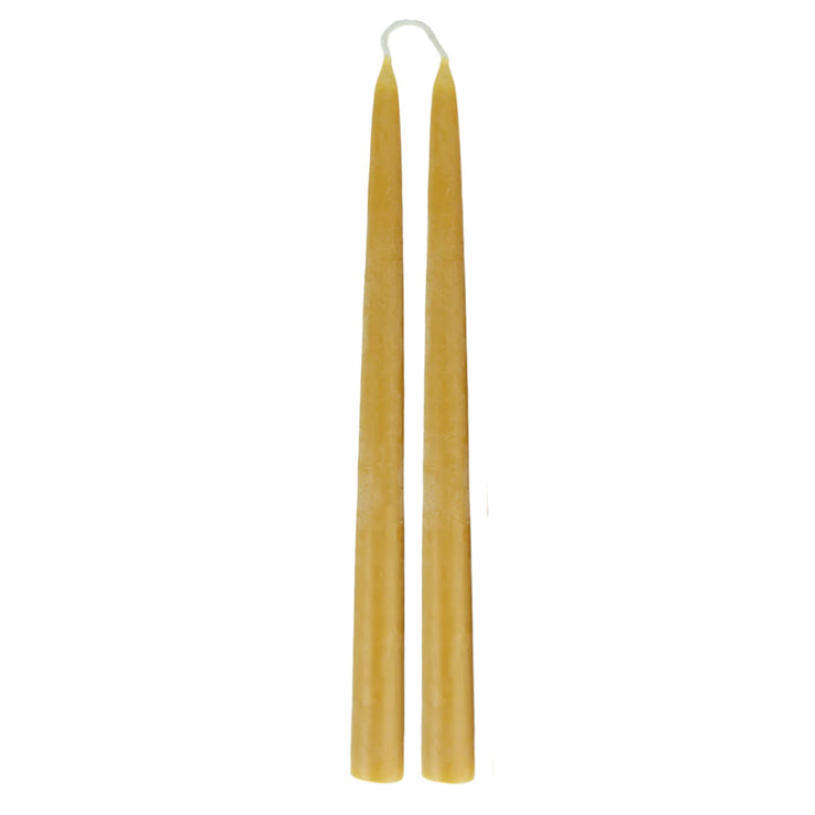 Handmade Beeswax Taper Candle Pair