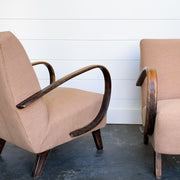 PAIR OF PINK-TAUPE 1940'S LOUNGE CHAIRS