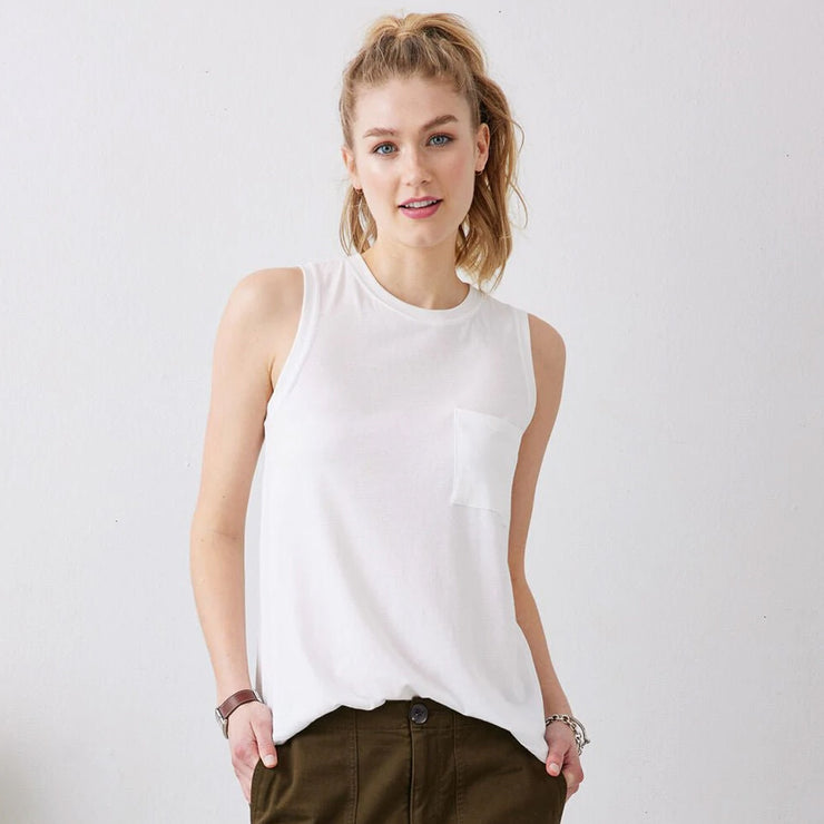 Sleeveless Tee With Pocket