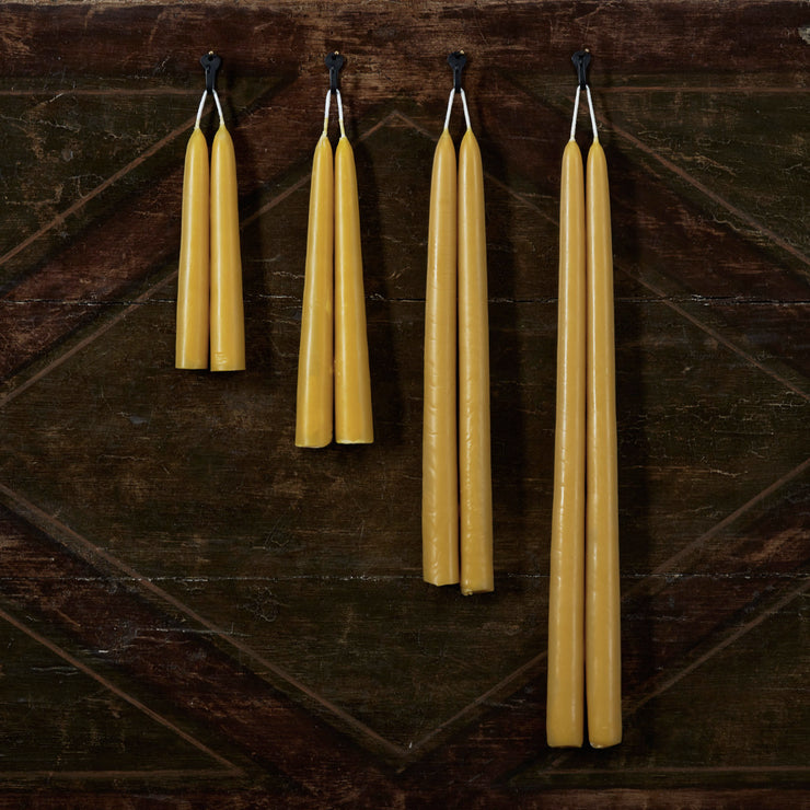 Handmade Beeswax Taper Candle Pair