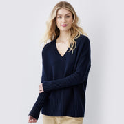The Classic Cashmere V-Neck Sweater in Navy